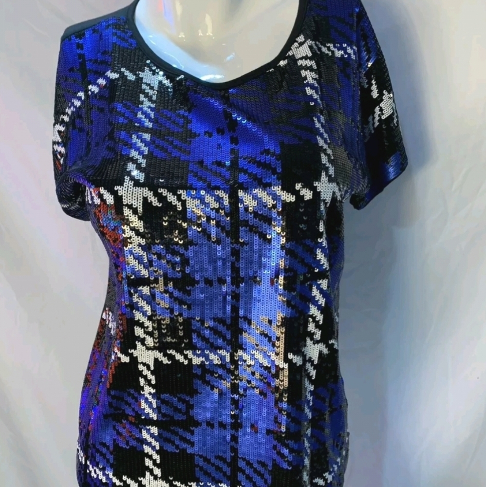 Argyle Pattern Sequin Michael Kors Top - image 6